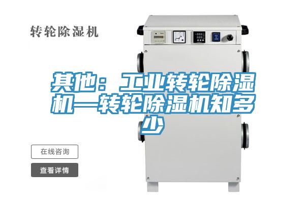 其他：工業(yè)轉輪除濕機—轉輪除濕機知多少