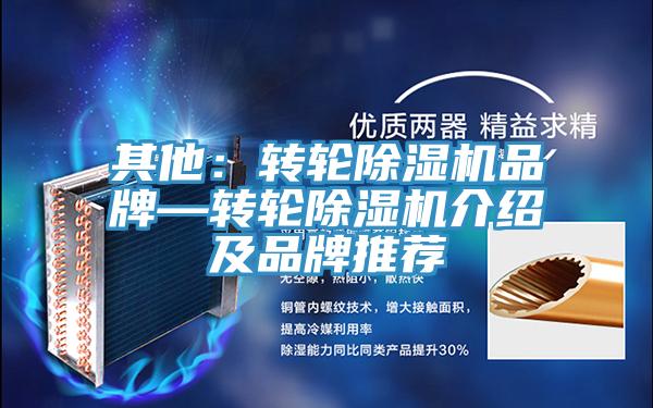 其他：轉輪除濕機品牌—轉輪除濕機介紹及品牌推薦
